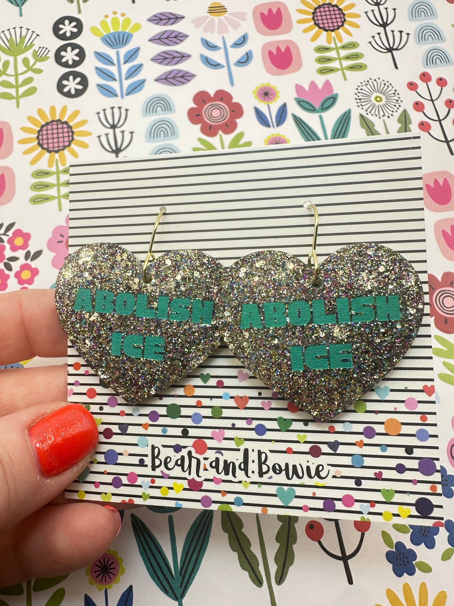 Abolish Ice Glitter Earrings