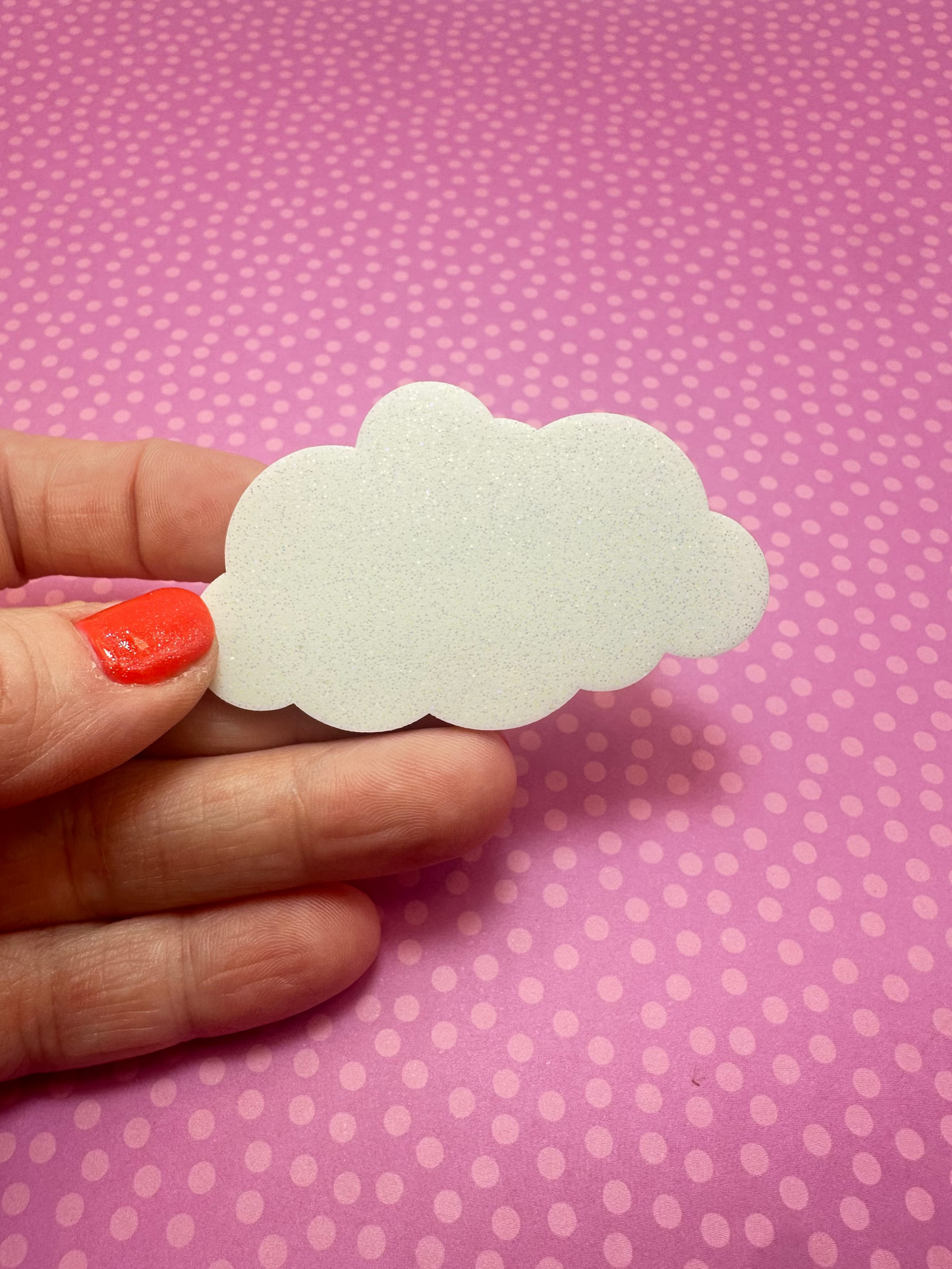 White Glitter Cloud Hair Clip