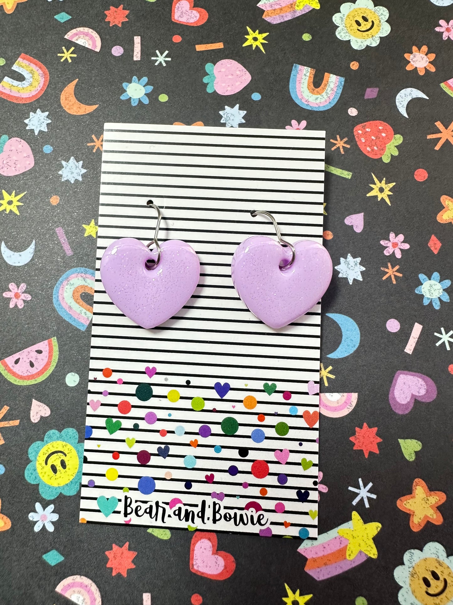 Light Purple Heart Dangles