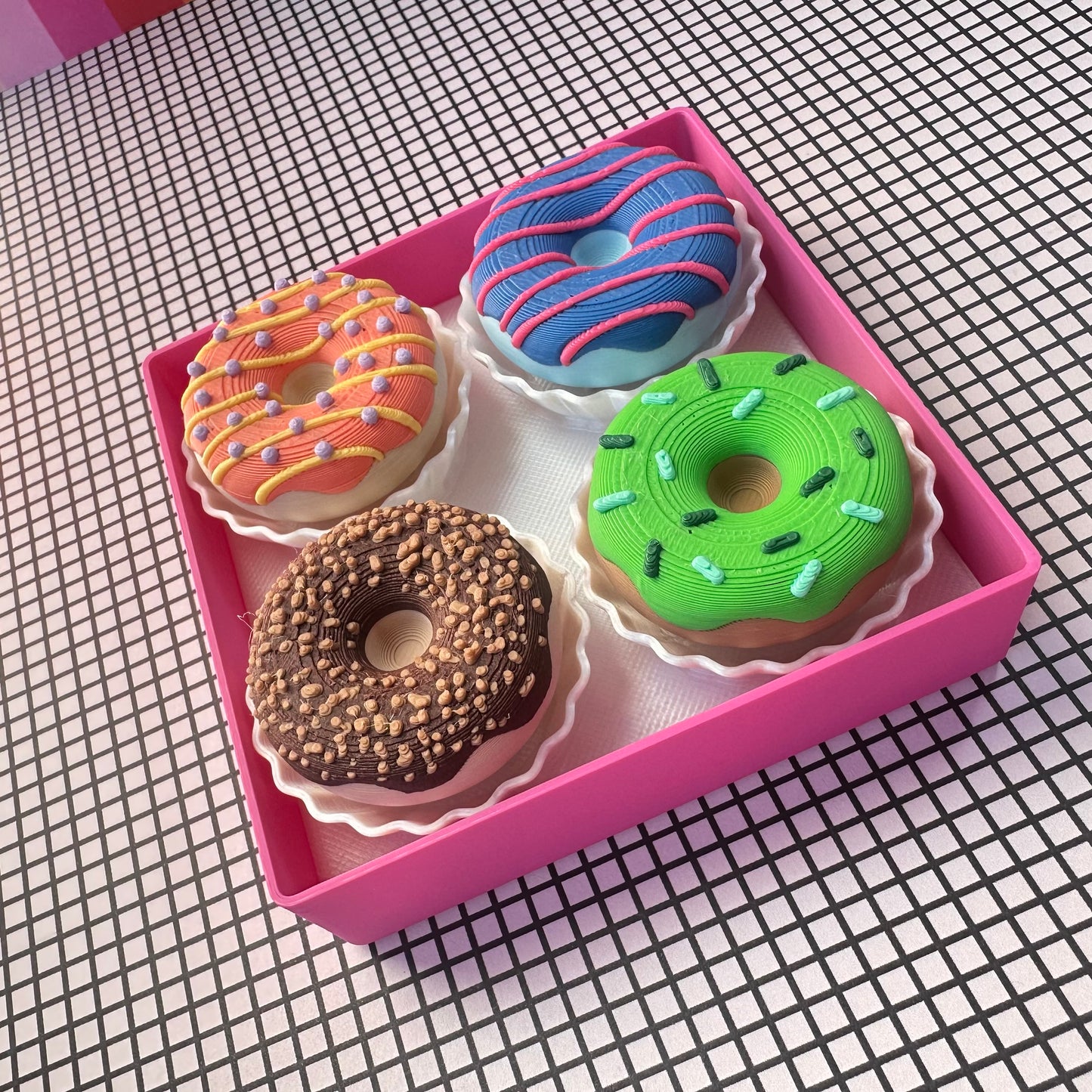 Box of 4 Donuts Fidget Clickers - CLICKY