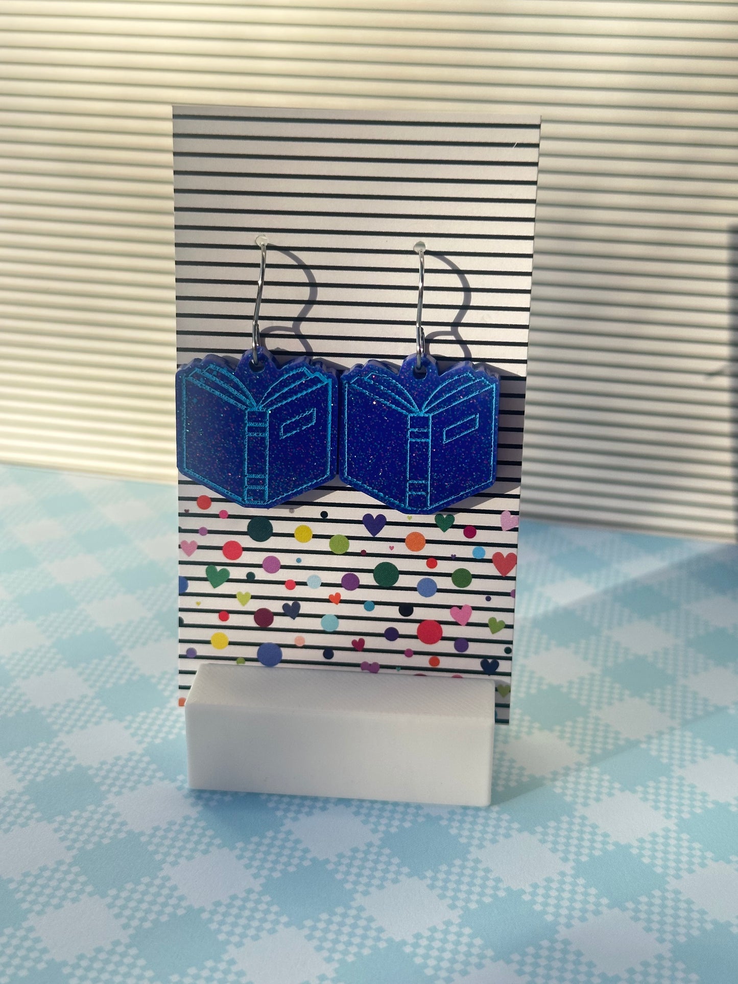 Blue Book Dangle Earrings