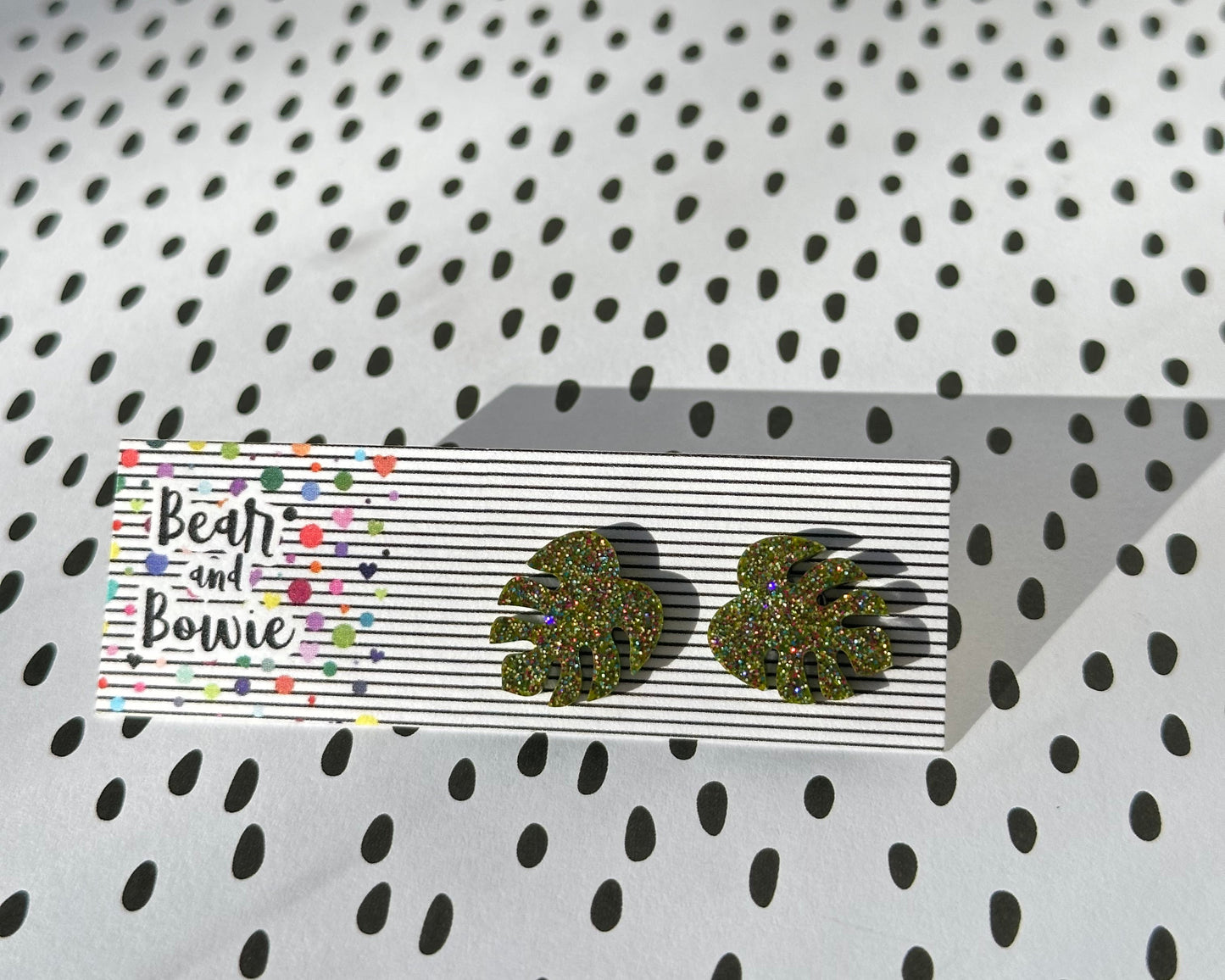 Monstera Leaf Stud Earrings