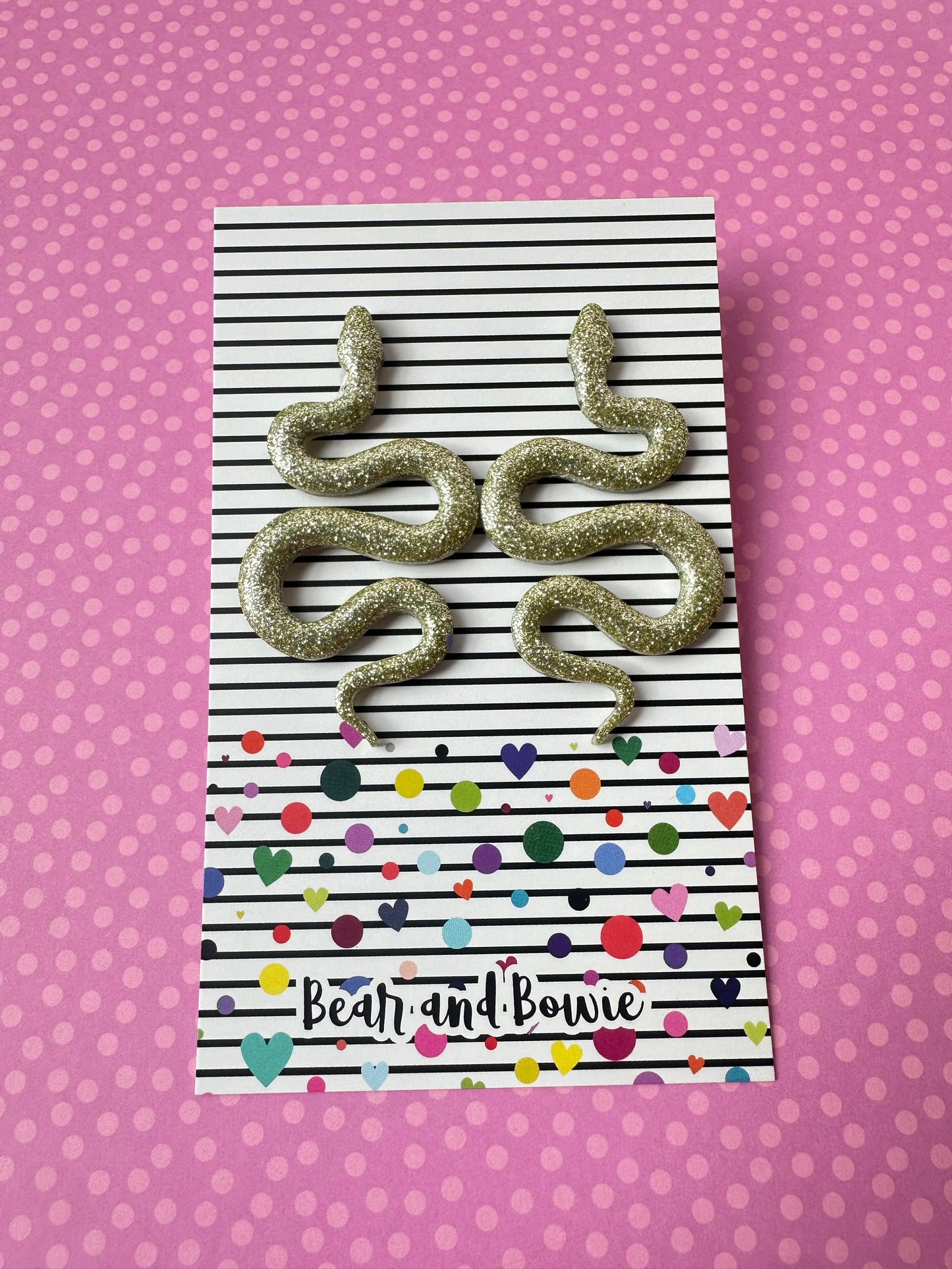Gold Snake Statement Stud Earrings