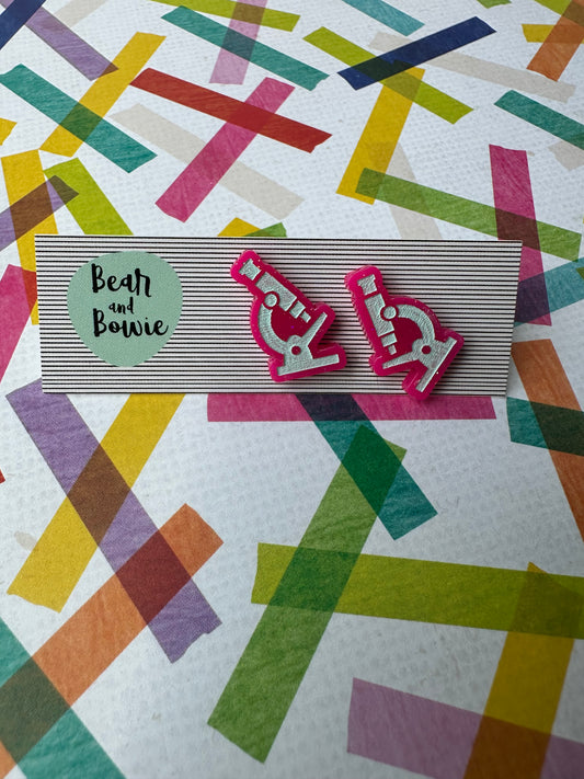 Hot Pink Microscope Studs