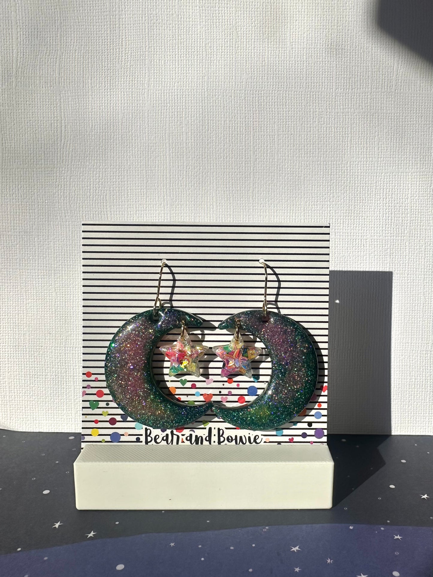 Moon and Star Earrings
