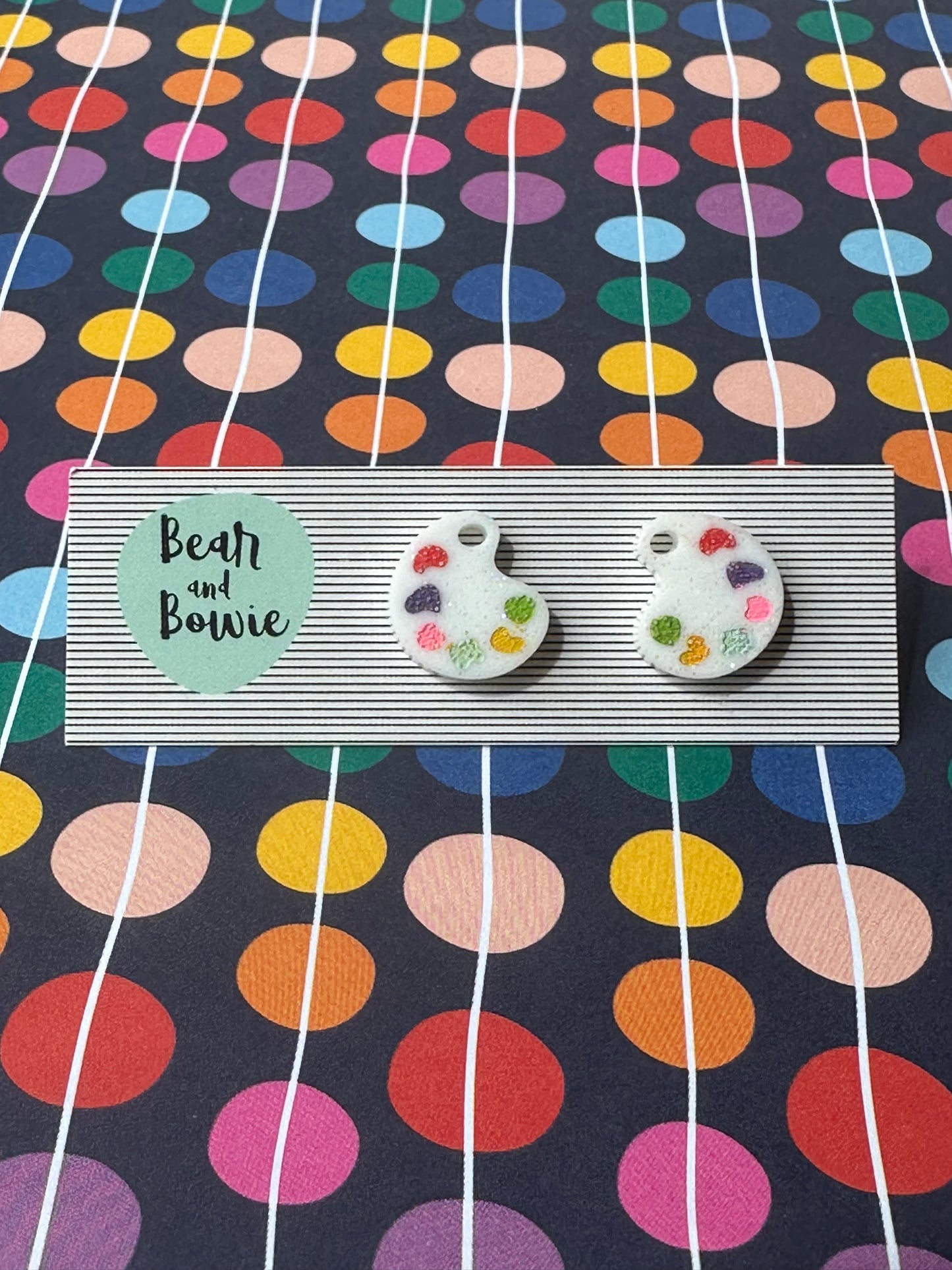 Artist Palette Stud Earring