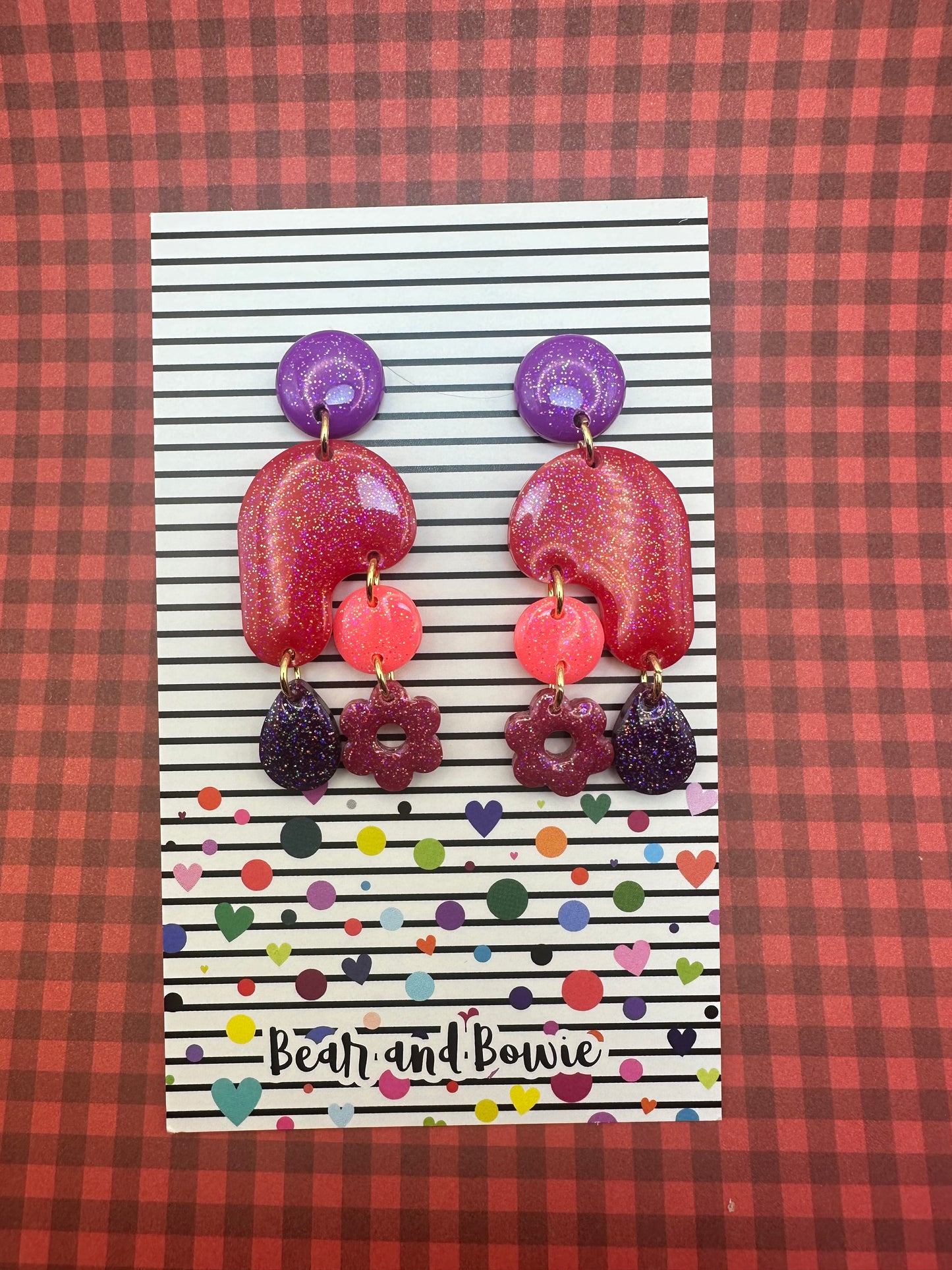 Colorful Multi-Shape Dangle Earrings