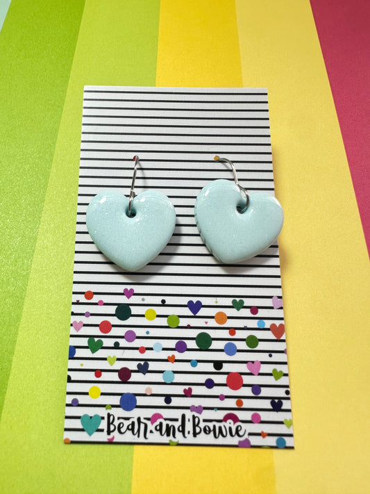 Pastel Blue Heart Dangles