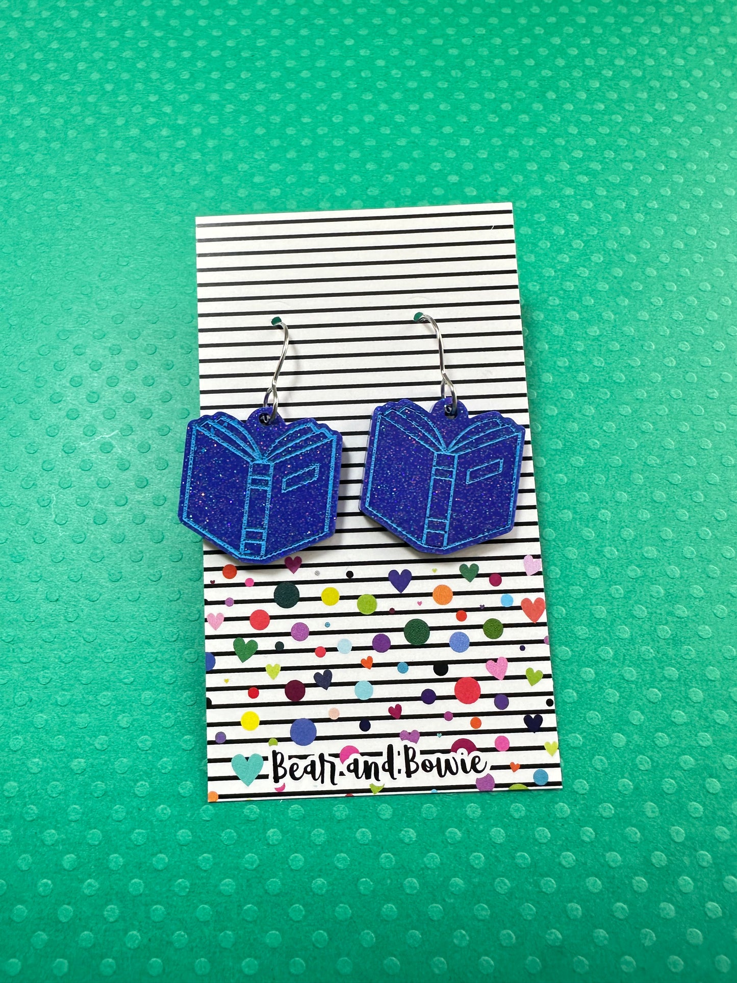 Blue Book Dangle Earrings