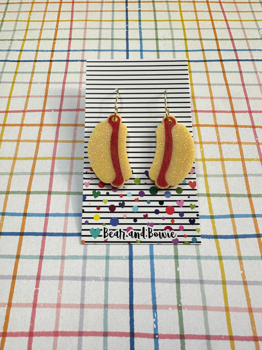 Hot Dog Dangle Earrings