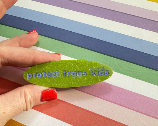 Protect Trans Kids Hair Clip