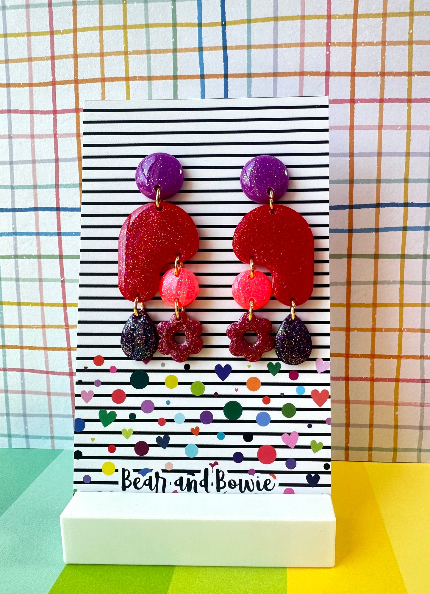 Colorful Multi-Shape Dangle Earrings