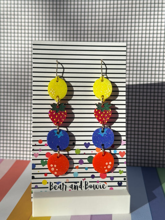 Fruit Dangle Statement Earrings