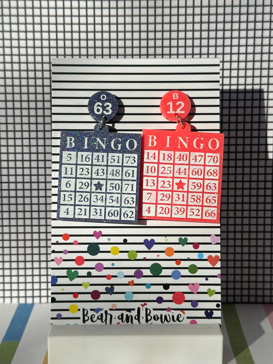 Mismatch Bingo Card Earrings