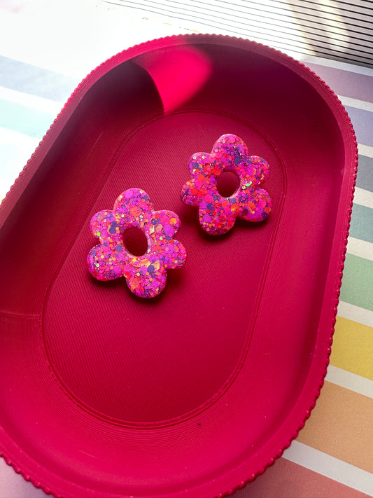Oversized Wonky Flower Statement Studs