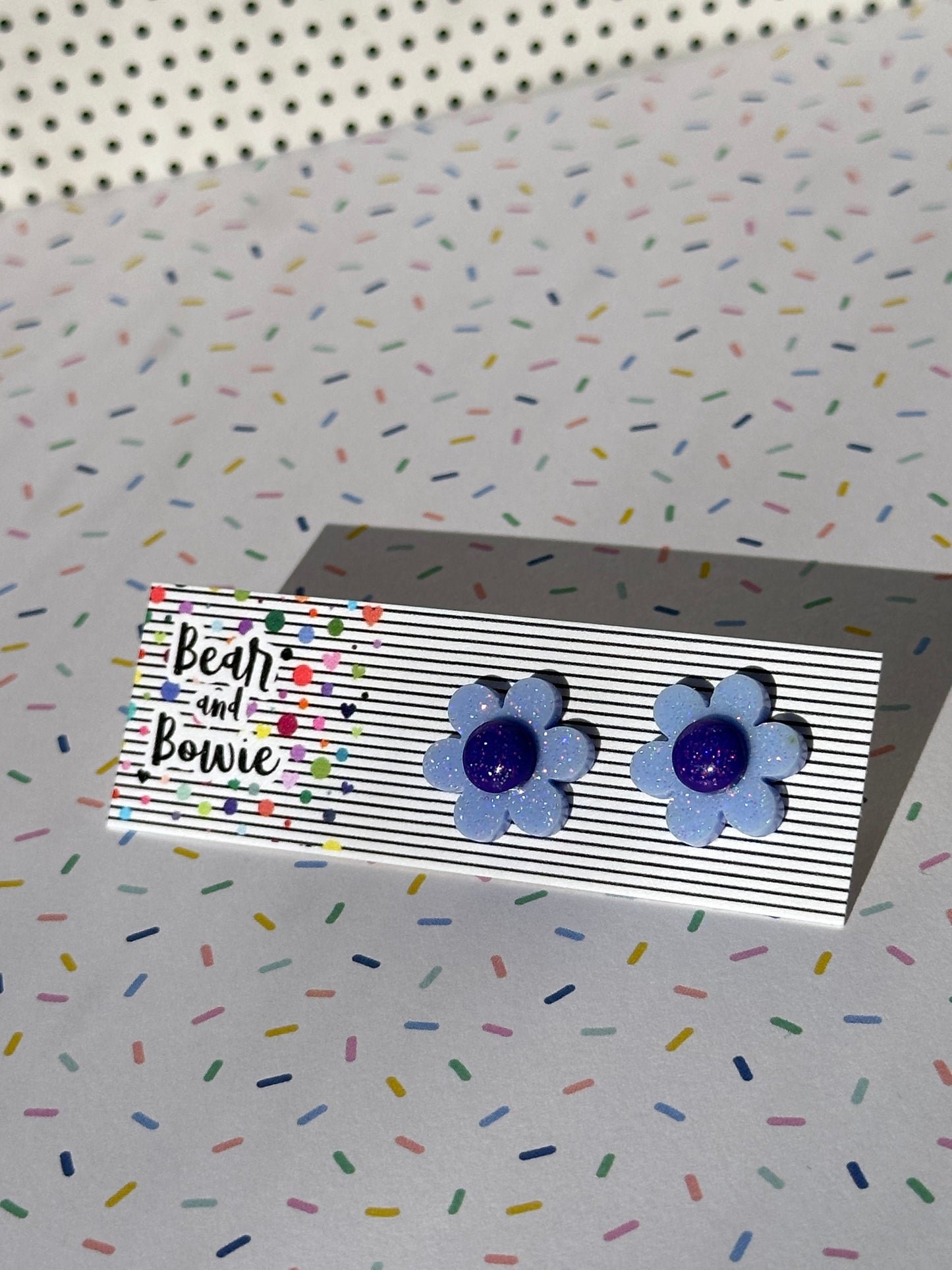 Purple Daisy Stud Earrings