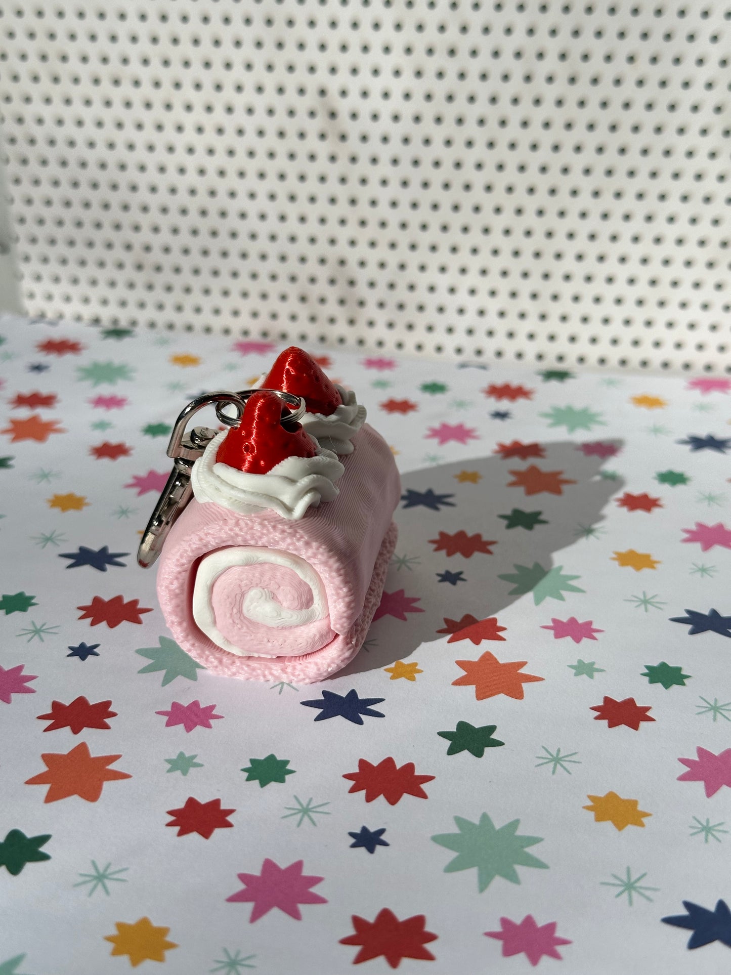 Strawberry Cake Roll Fidget Clicker Keychain - CLICKY