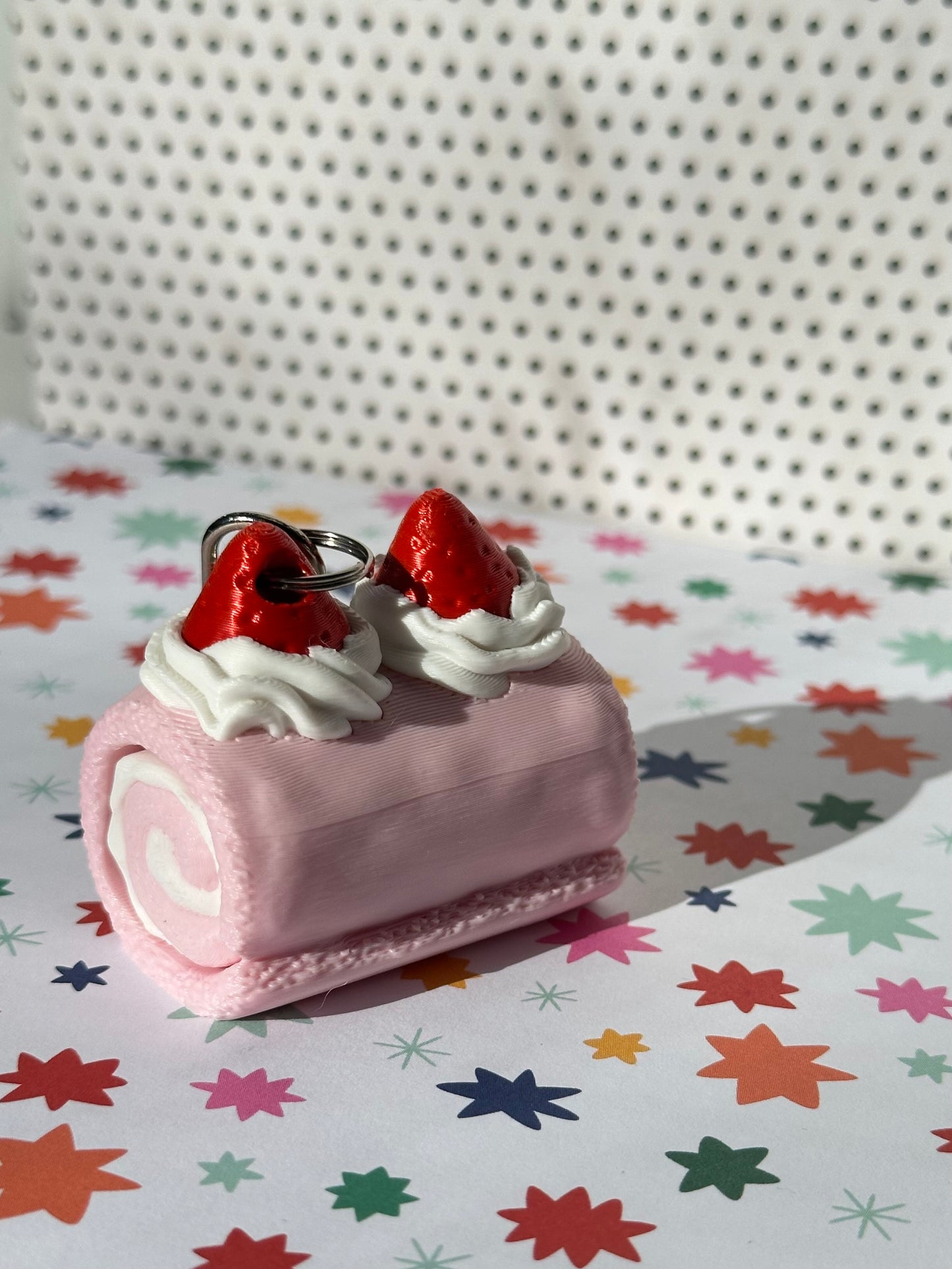 Strawberry Cake Roll Fidget Clicker Keychain - CLICKY