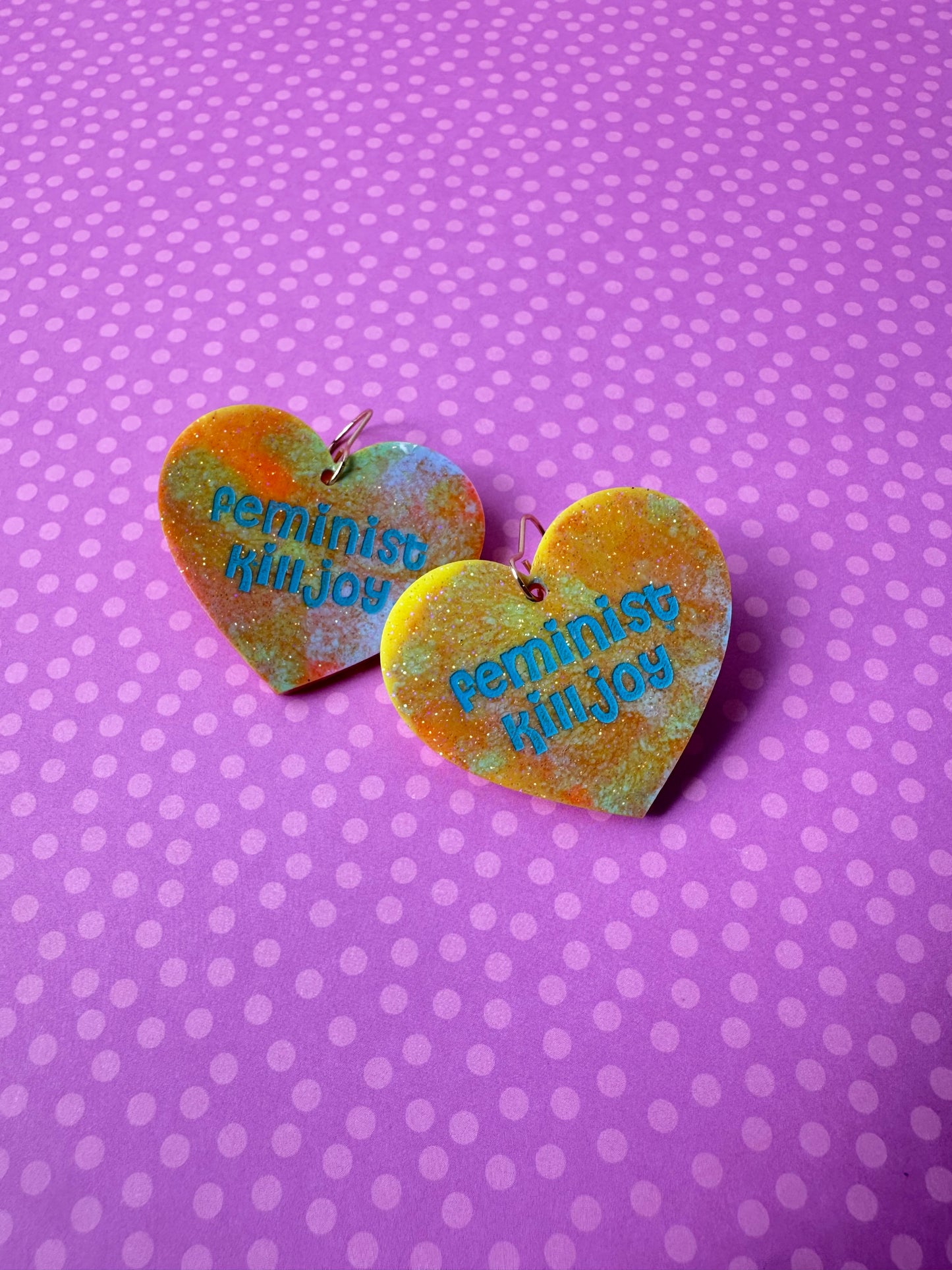 Feminist Killjoy Heart Earrings